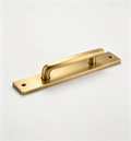 Egg & Dart Long Backplate with Matching Egg & Dart Knob, Unlacquered Brass